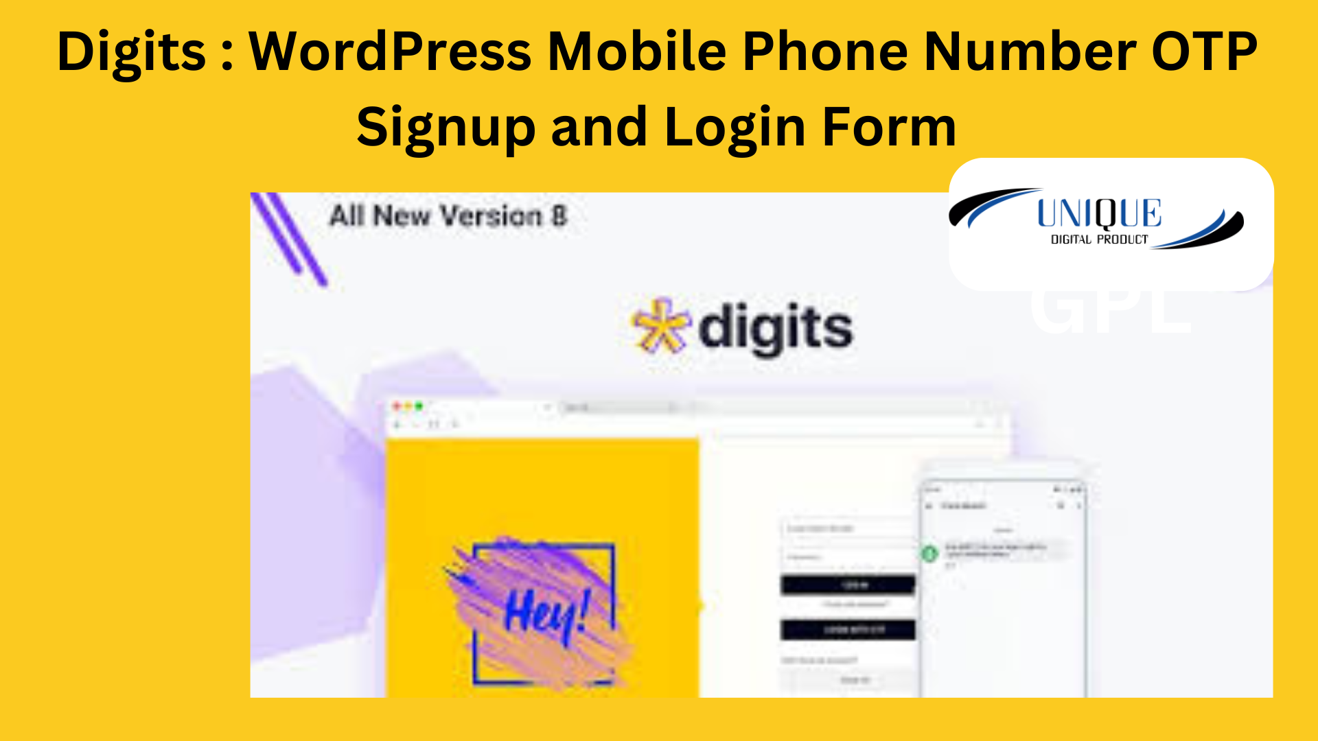 Digits : WordPress Mobile Phone Number OTP Signup and Login Form